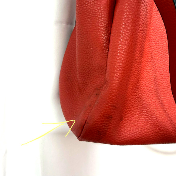 ALEXIS BENDEL RED VEGAN LEATHER GOLD BEAD SATCHEL HANDBAG PURSE - Picture 11 of 14